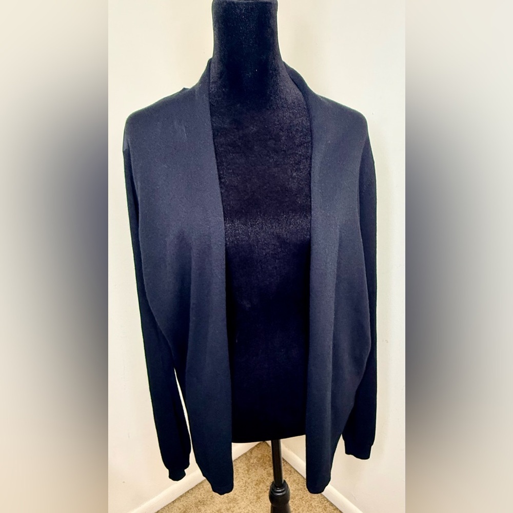 Ted Baker London preppy chic floral open front black lightweight cardigan med - Picture 4 of 8